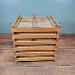 Vintage Wooden Egg Crate