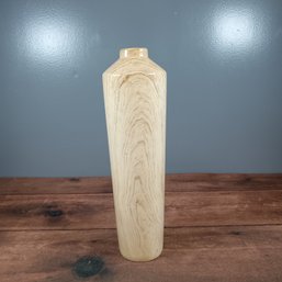 18' Tall Lazy Susan Wood Grain Ceramic Vase