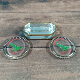 2 Highborne Cay 1958-1988 Paperweights & Glass Rose Trinket Box