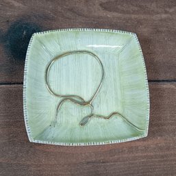 Hand Made Studio Art Square Bowl With Abstract Design