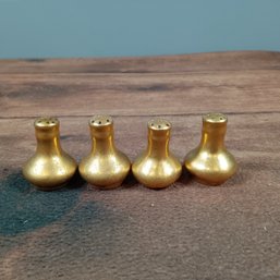 Set Of 4 OF GOLD-GILDED PERSONAL SALT AND PEPPER SHAKERS