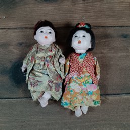 Bisque Jointed Chinese Child Dolls Clothes Painted Features