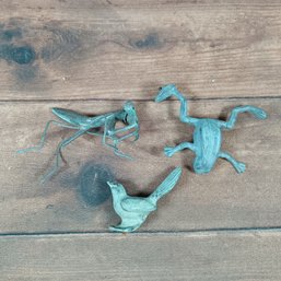 Bronze Patina Animal Pray Mantis Frog And Bird Lawn Decor
