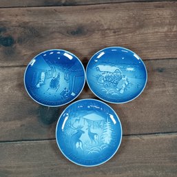 3 B&G Copenhagen Porcelain Collectible Plates