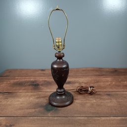 Turned Wood Table Lamp No Shade
