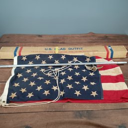 American Flag And Aluminum Flag Stand
