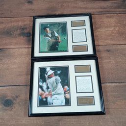 Two Framed Pieces Of Golf Memorabilia