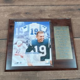 Commemorative Plaque Featuring Johnny Unitas