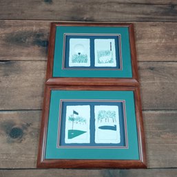 Set Of Framed Golf-themed Art Prints