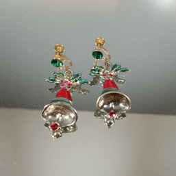Christmas Bell Screw Back Earrings