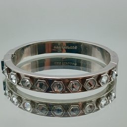 Ann Taylor Silver-Tone Hexagonal Crystal Bangle