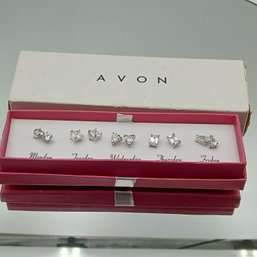 Avon 2007 CZ Days Of The Week Earring Set