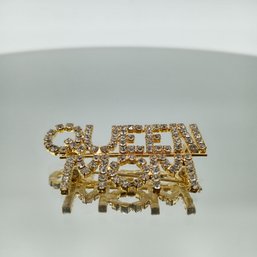 Sparkling Rhinestone 'QUEEN MOM' Brooch