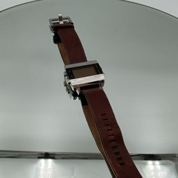 Fossil JR-9120 Digital Men's Watch With Brown Leather Cuff Strap