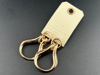 Anthropologie Gold-Tone Twisted Link Drop Earrings