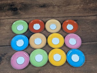 12 Jackson & Gosling Bone China Grosvenor Multi Color Saucers Made In England