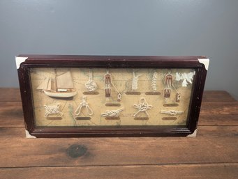 Wooden Knot 3D Board Nautical Wall Display W/ Glass And Wooden Frame