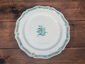 Antique Hand Painted Faience  Plate