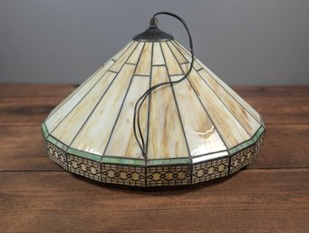Beautiful Tiffany Style Slag Glass Lamp Shade, 9' Tall 18' Wide