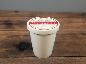 Williams Sonoma ICE CREAM One Pint Ceramic Canister Cookie Jar Container W/ Lid