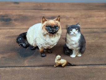 Trio Of Porcelain Cats