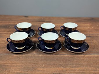 6 Soviet USSR Lfz Lomonosov Tea Cup With Saucer