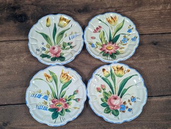 4 Floral Vanro Made  In Italy 9427 Dinner Plates