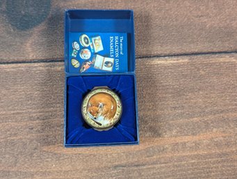 Halcyon Day Enamels England Fox Trinket Box Hinged