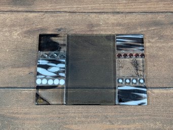 Signed Handcrafted Glass Mosaic Fused Glass Tray