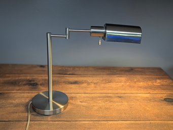 Adjustable Full Spectrum Brushed Steel Swing Arm Desk Lamp 16 Inches