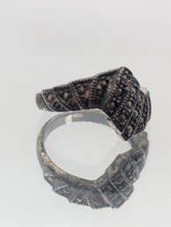 Vintage 925 Sterling Silver Marcasite Chevron Ring - Size 7.5