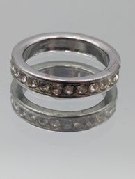 Silver-Tone Eternity Band Ring  Size 7.5