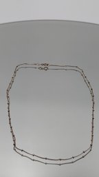 Vintage 925 Sterling Silver Satellite Beaded Chain Necklace