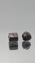 Authentic Pandora Sterling Silver Travel Charm Set: Suitcase & Seashell With Starfish