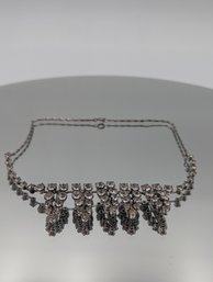 Vintage Rhinestone Fringe Bib Necklace