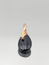 14K Yellow Gold Black Onyx Pendant With Accent Stone  0.76g