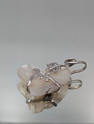 Sterling Silver Mother Of Pearl Heart Charm Pendant - 925 Hallmarked