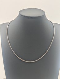 Cookie Lee Silver Tone Snake Chain Necklace Minimalist Layering 16' Plus Extender