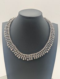 Chunky Silver-Tone Statement Chain Necklace