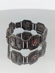 Vintage Paris France Landmark Silver Tone Souvenir Bracelet