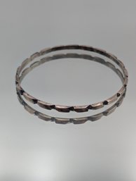 Mexican Sterling Silver 925 Bangle Bracelet FCR  Hammered Modernist .354 Ozt