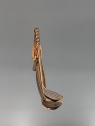 Golf Club Tie Clip Gold Tone Tie Bar