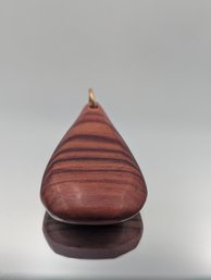 Carved Wood Teardrop Pendant Artisan Wood Jewelry