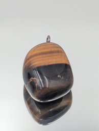 Large Tigers Eye Stone Pendant Polished Gemstone