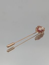 Avon Cameo Stick Pin Gold Tone Faux Pearl Accent