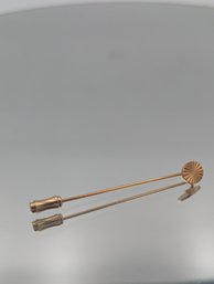 Gold Tone Starburst Disc Stick Pin Lapel Hat Pin