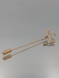 Gold Tone Dove Bird Stick Pin Lapel Hat Pin