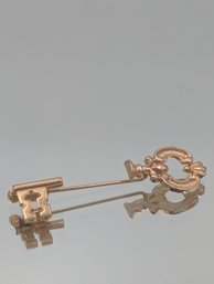 Gold Tone Key Stick Pin