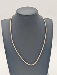 Silver Tone Herringbone Snake Chain Necklace 18' Lobster Clasp