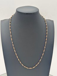 Italy 925 Sterling Silver Twisted Herringbone Chain Necklace 18'